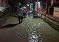 Luapan Sungai Soko menggenangi 120 rumah, jalan, area persawahan, dan jebolnya beberapa tanggul di Kecamatan Temayang dan Kecamatan Gondang Minggu (14/03/2021) malam. (Foto: BPBD Bojonegoro) tugu jatim banjir bojonegoro maret