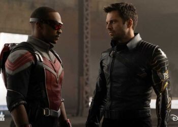 Sam Wilson dan Bucky Barnes dalam serial The Falcon and The Winter Soldier. (Foto: Twitter/@falconandwinter)