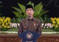 Presiden Joko Widodo (Jokowi) dalam membuka Kongres PMII XX 2021, secara virtual dari Istana Negara, Rabu (17/3/2021). (Foto: YouTube/Sekretariat Presiden)