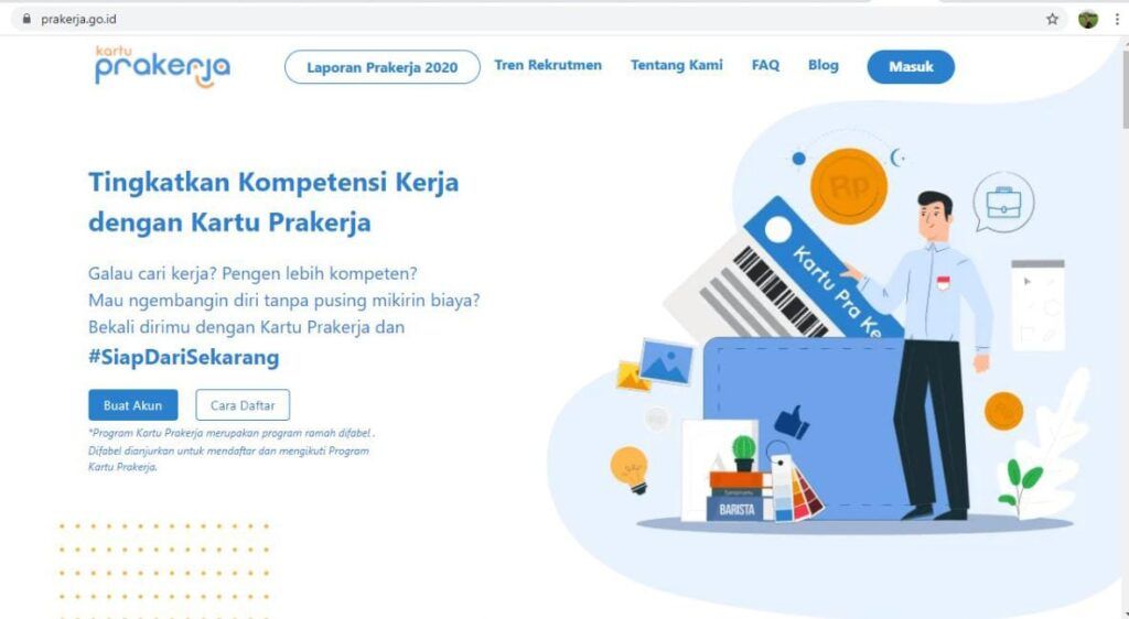 Peserta yang lolos Kartu Prakerja Gelombang 13 sudah bisa cek melalui SMS dan laman resmi prakerja.go.id (Foto: Tangkapan Layar Situs Prakerja)