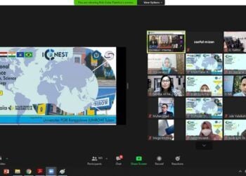 Acara konferensi internasional dengan tema Empowerment of Global Society in Education, Science and Technology yang digelar oleh Unirow Tuban bersama Share to Care Volunteers secara virtual, Jumat (19/3/2021). (Foto; Dokumen/Unirow Tuban)