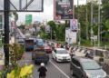 Salah satu titik kemacetan di Jalan Ranugrati, Kota Malang. (Foto: Azmy/Tugu Jatim)
