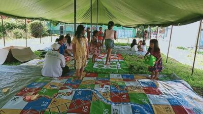 Suasana Posko Trauma Healing bagi korban gempa bumi M 6,1 yang melanda Malang Selatan, Sabtu (10/4/2021) lalu. (Foto: Rizal Adhi Pratama/Tugu Malang/Tugu Jatim)