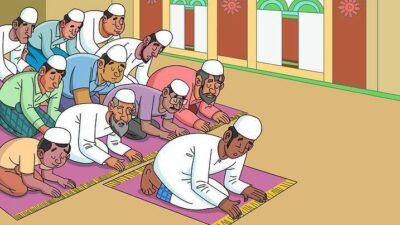 Ilustrasi ibadah salat tarawih dan Idulk Fitri secara berjemaah. (Foto: Pixabay)