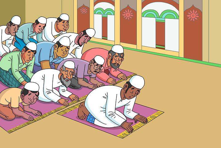 Ilustrasi ibadah salat tarawih dan Idulk Fitri secara berjemaah. (Foto: Pixabay)