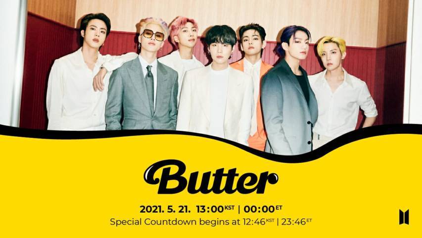 "Butter" MV Special countdown with #BTS. (Foto: Twitter @BTS_Official/Tugu Jatim)