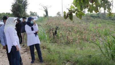 Bupati Bojonegoro melakukan pengecekan di Dusun Buntel Desa Tondomulo, Kecamatan Kedungadem, Kabupaten Bojonegoro untuk persiapan Karya Bakti Sekala Besar (KBSB). (Foto: Kominfo Bojonegoro)