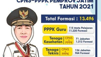 Detail rincian formasi dan jabatan untuk PPPK dan CPNS yang dibuka untuk wilayah Pemprov Jatim. (Foto: Instagram/BKD Provinsi Jatim)