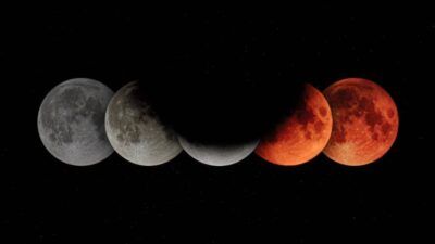Ilustrasi urutan fenomena gerhana bulan. (Foto: Unsplash) gerhana bulan total tugujatim, kemenag, salat gerhana,