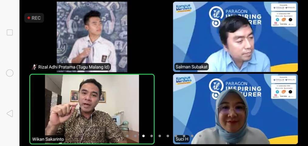 CEO Paragon Salman Subakat dan peserta Inspiring Lecturer Paragon pada Sabtu (26/06/2021). (Foto: Rap/Tugu Jatim)