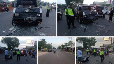 Laka lantas terjadi di Jalan KH Fatkurrahman Kafrawi, Desa Bogorejo, Kecamatan Merakurak, Tuban, Jumat pagi (18/06/2021). (Foto: Humas Polres Tuban/Tugu Jatim)