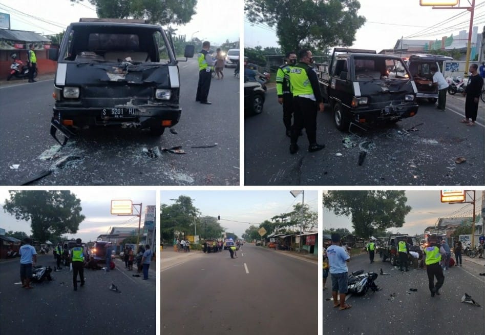 Laka lantas terjadi di Jalan KH Fatkurrahman Kafrawi, Desa Bogorejo, Kecamatan Merakurak, Tuban, Jumat pagi (18/06/2021). (Foto: Humas Polres Tuban/Tugu Jatim)