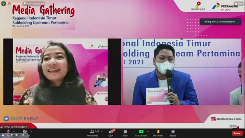 Tangkapan layar proses kegiatan Media Gathering yang digelar secara virtual oleh Pertamina dan dihadiri 177 wartawan dari berbagai daerah, Kamis (24/6/2021). (Foto: Dokumen)