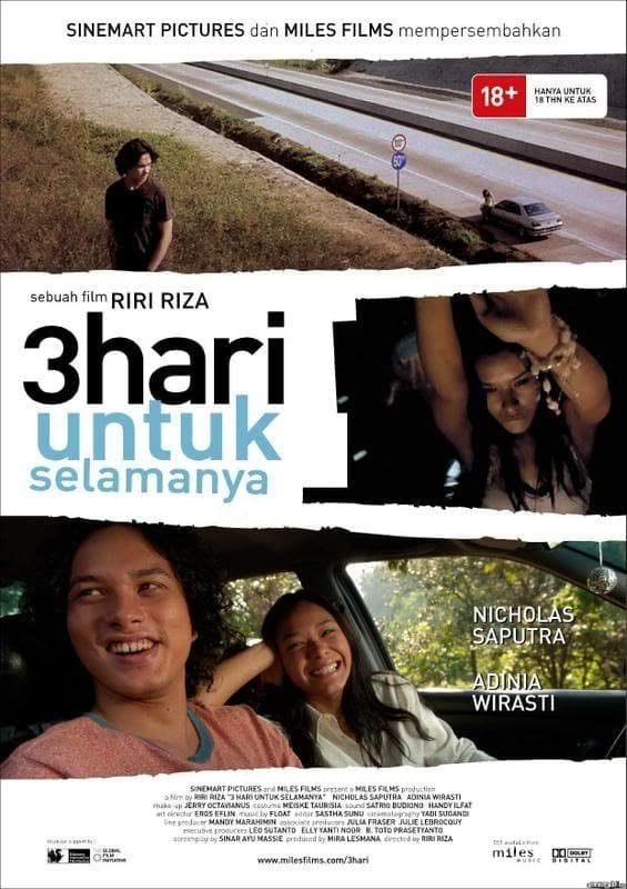 Poster 3 Hari untuk Selamanya (2007). (Foto: IMDB/Tugu Jatim)