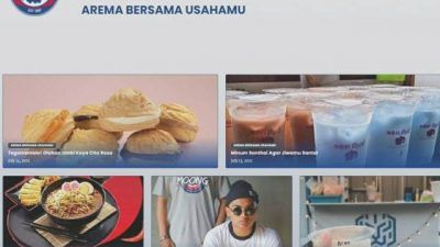 Tampilan website resmi Arema FC, aremafc.com yang sementara disulap menjadi gerai toko online untuk promosi produk UMKM warga Malang Raya. (Foto: Instagram/@aremafcofficial) tugu jatim