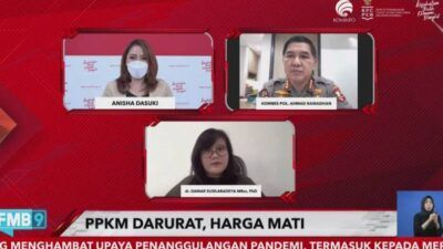 Virtual Dialog oleh KPCPEN bertajuk "PPKM Darurat, Harga Mati" pada Selasa (06/07/2021). (Foto: Rizal/Tugu Jatim)