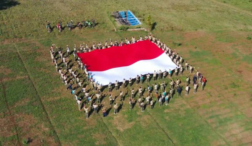 Upacara pengibaran bendera Merah Putih di Kota Batu, Selasa (17/08/2021). (Foto: Istimewa/Tugu Jatim)