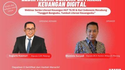 Webinar Series #7 yang digelar OJK Malang X Tugu Media Group. (Foto: Tugu Media Group/Tugu Jatim)