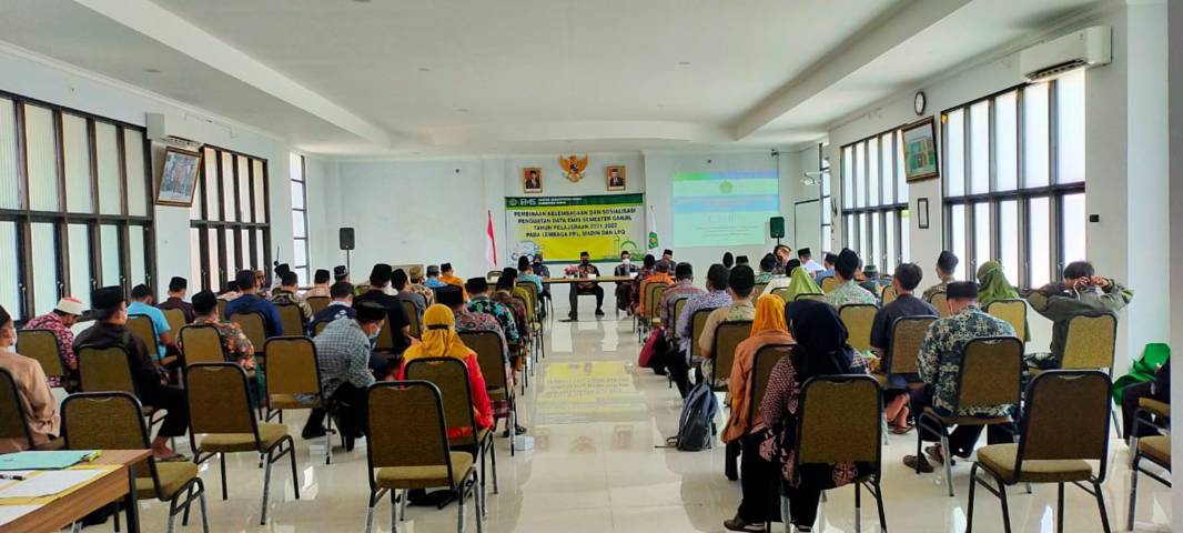 Suasana Kegiatan Pembinaan Kelembagaan dan Sosialisasi Penguatan Data Emis  pada Kamis (23/09/2021).(Foto: Humas Kemenag Tuban/Tugu Jatim)