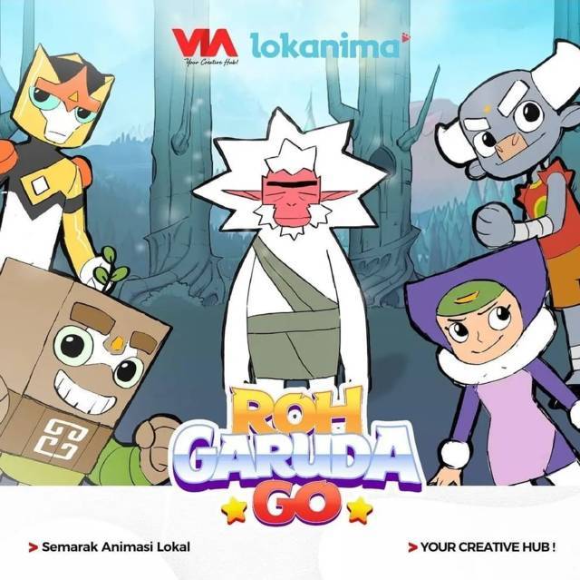 Poster film animasi anak berjudul Roh Garuda Go. (Foto: IG @kek.singhasari/Tugu Jatim)