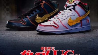 Sepatu Gundam x Nike SB Dunk High “Project Unicorn White” dan “Gundam Banshee” produk baru Nike yang rilis pada Jumat (24/9/2021)/tugu jatim