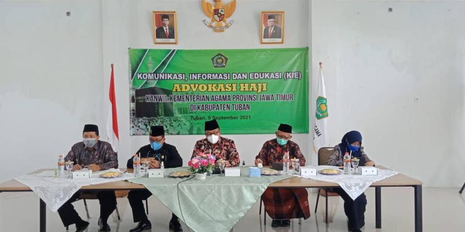 Acara Komunikasi, Informasi, dan Edukasi (KIE) Advokasi Haji Kanwil Kemenag Jatim di Kabupaten Tuban, Kamis (09/09/2021). (Foto: Kemenag Tuban/Tugu Jatim)