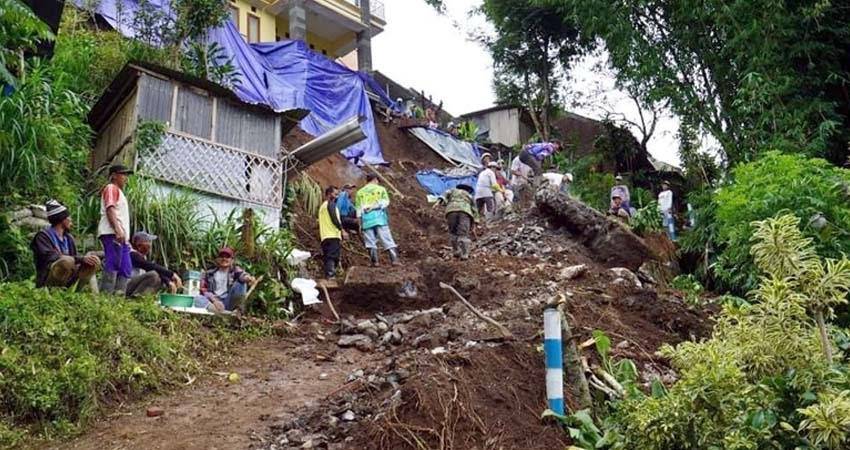 Ilustrasi bencana longsor. (Foto: BPBD Kota Batu)