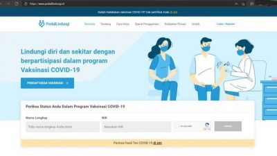 Tangkapan layar situs resmi PeduliLindungi yang bisa diakses di www.pedulilindungi.id. (Foto: Dokumen) tugu jatim