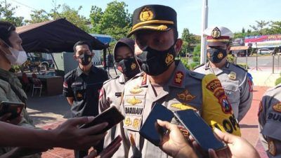 Kapolres Tuban AKBP Darman saat ditemui awak media di Mapolres Tuban usai rilis kasus kejahatan di Bumi Wali, Senin (27/9/2021). (Foto: Humas Polres Tuban) tugu jatim