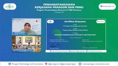 PT Paragon Technology and Innovation jalin kerja sama dengan Pengurus Besar Nahdlatul Ulama untuk Memberdayakan Ekonomi Umat di 1.000 Pesantren. (Foto: Dokumen/Tugu Jatim)