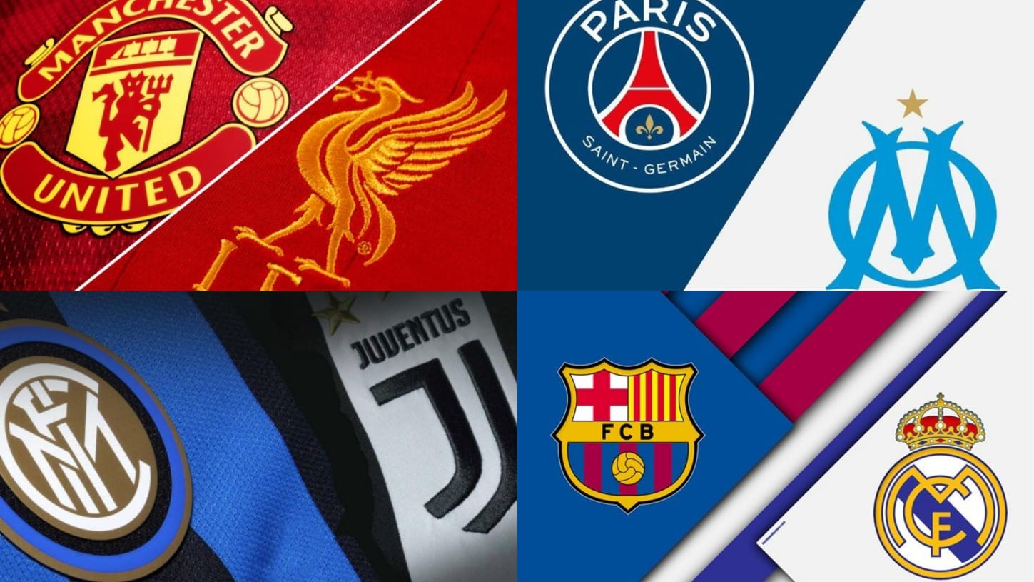 Logo empat tim besar liga Eropa yang siap bentrok pekan ini./tugu jatim