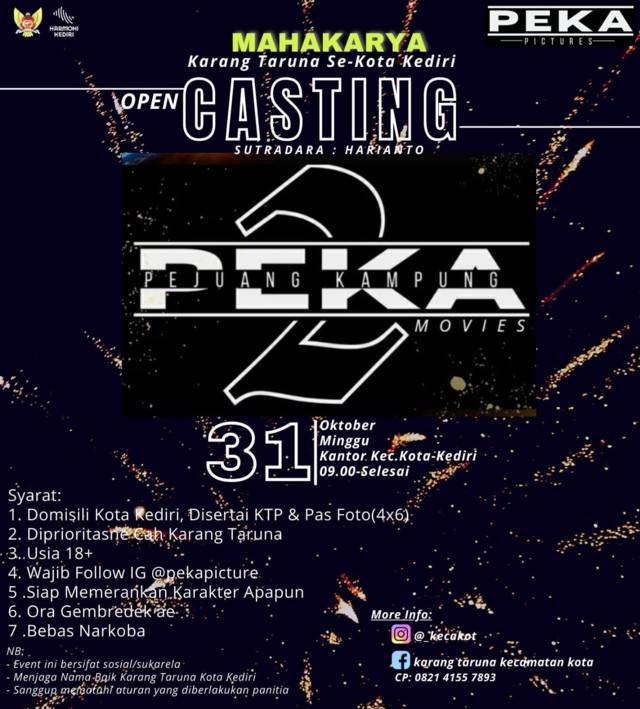 Open casting film PEKA 2. (Foto: Dokumen/Pemkot Kediri) tugu jatim
