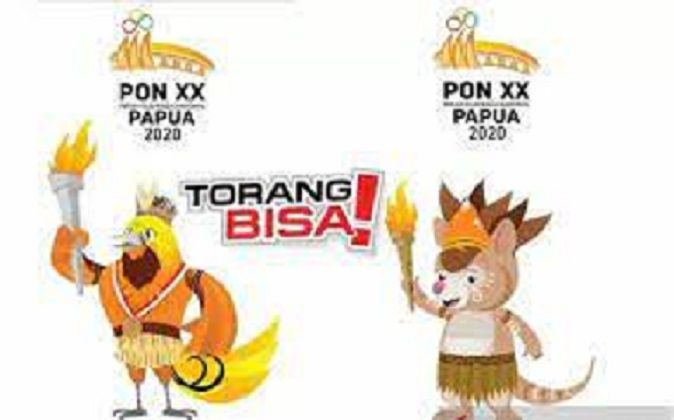 Maskot PON XX Papua. /tugu jatim