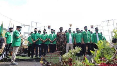 Ketua PW GP Ansor Jatim HM Syafiq Syauqi saat memberikan sambutan dalam Pelantikan PC GP Ansor Bangil di Kawasan Hutan Prigen Pasuruan, Minggu (03/10/2021). (Foto: Dokumen)