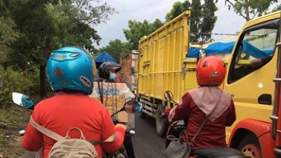 Kemacetan terjadi di Jalan Ahmad Yani Bojonegoro, Rabu (24/11/2021)