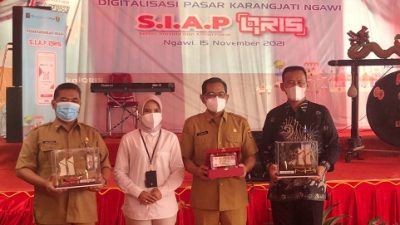 Launching Digitalisasi Pasar Karangjati Ngawi, Senin (15/11/2021)./tugu jatim