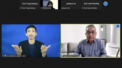 Dekan FIB UB Prof Dr Agus Suman saat membuka webinar dengan tajuk 'Program MBKM yang Inklusif Bagi Mahasiswa dengan Disabilitas.