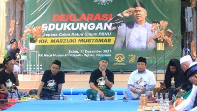 Deklarasi ulama Pasuruan kepada KH Marzuki Mustamar sebagai calon ketua PBNU di Muktamar ke-34.