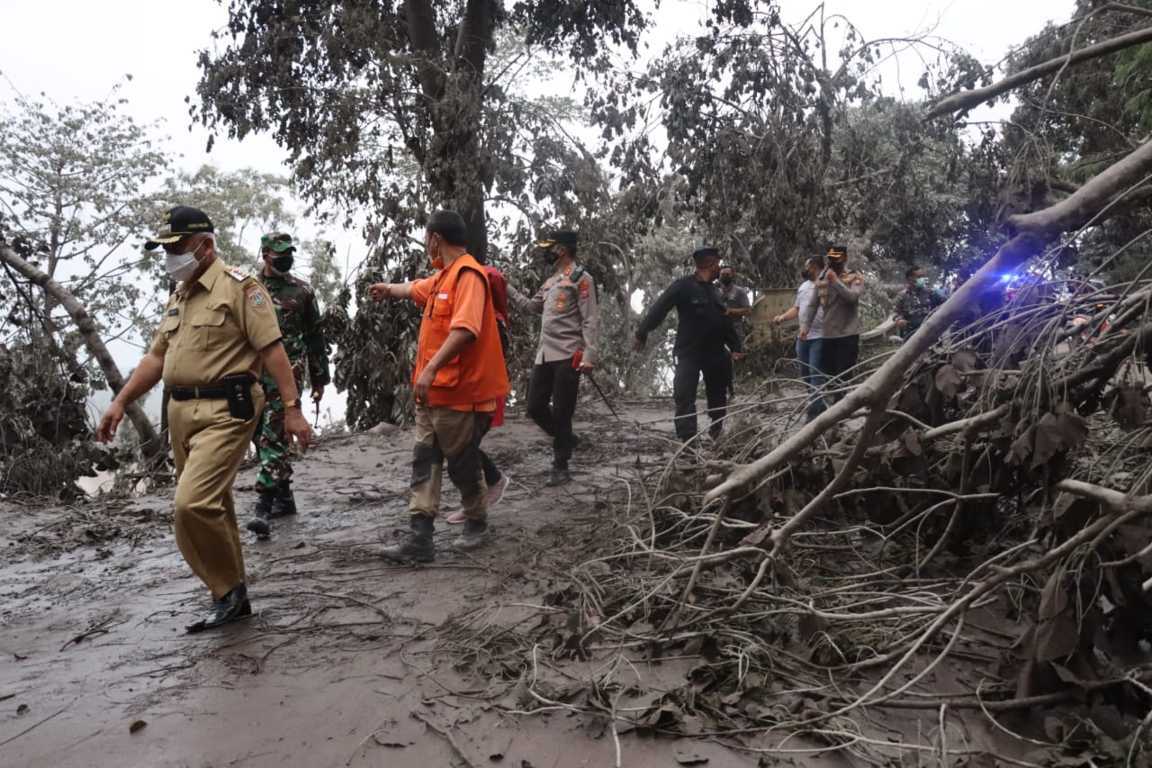 Pasca erupsi Gunung Semeru. (Foto: Dokumen/Tugu Jatim)