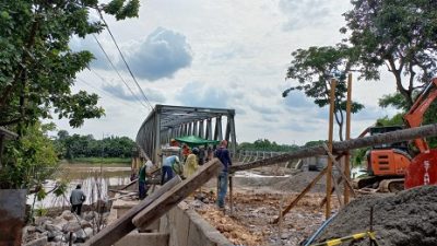 Progres proyek perbaikan jembatan Glendeng Soko, Tuban per tanggal 22 Desember 2021