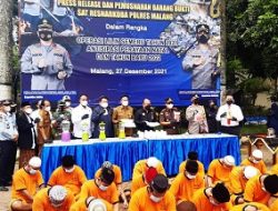 3,5 Kg Sabu dan 1.757 Botol Miras Dimusnahkan Polres Malang