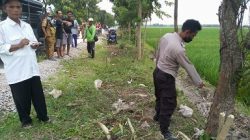 Lokasi kecelakaan yang dialami ketiga bocah SMP di Desa Balenrejo, Kecamatan Balen, Kabupaten Bojonegoro, Senin (24/01/2022).