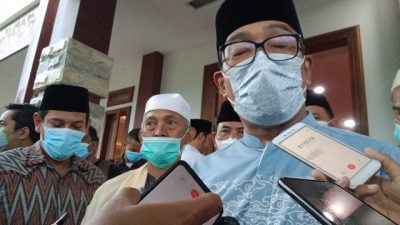 Gubernur Jawa Barat, Ridwan Kamil, di sela-sela kunjungannya ke Pondok Pesantren Lirboyo Kota Kediri, Kamis (20/1/2022).