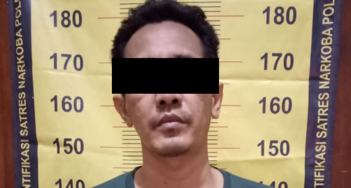 Doddy, residivis bandar narkoba di Pandaan yang ditangkap Polres Pasuruan.