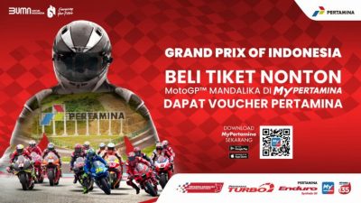 Pamflet pembelian tiket MotoGP 2022 di Sirkuit Mandalika, Lombok.