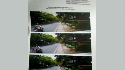 Contoh dokumentasi barang bukti pelanggaran yang akan dikirimkan melalui surat konfirmasi kepada pelanggar lalu lintas yang terpantau kamera Incar Satlantas Polres Bojonegoro.