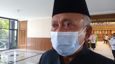 Ketua Dewan Perwakilan Rakyat Daerah (DPRD) Kabupaten Tuban, HM Miyadi saat dikonfirmasi awak media usai memimpin rapat paripurna perdana di tahun 2022, Selasa (23/2/2022).