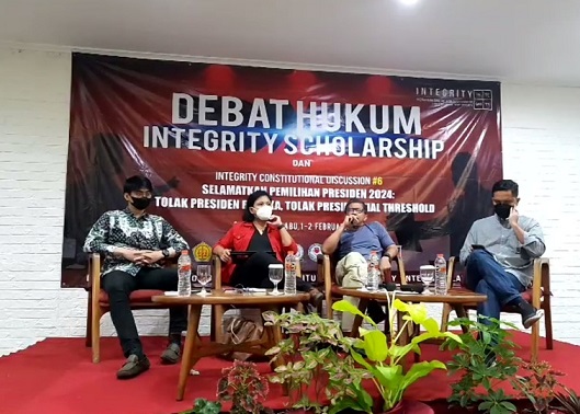 Suasana debat yang digelar oleh INTEGRITY Law Firm, Rabu (2/2/2022).