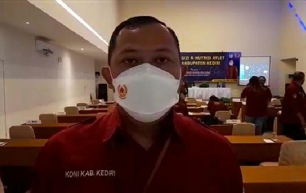 Ketua KONI Kabupaten Kediri, Dedi Kurniawan, saat ditemui selesai acara, Selasa (29/3/2022).