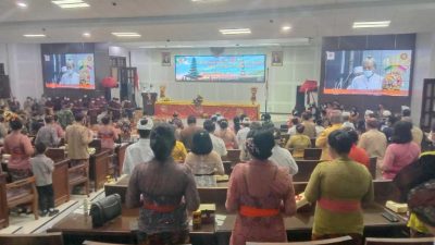 Kampanyekan Rumah Rakyat, Umat Hindu Rayakan Puncak Hari Raya Nyepi di Gedung DPRD Kota Malang